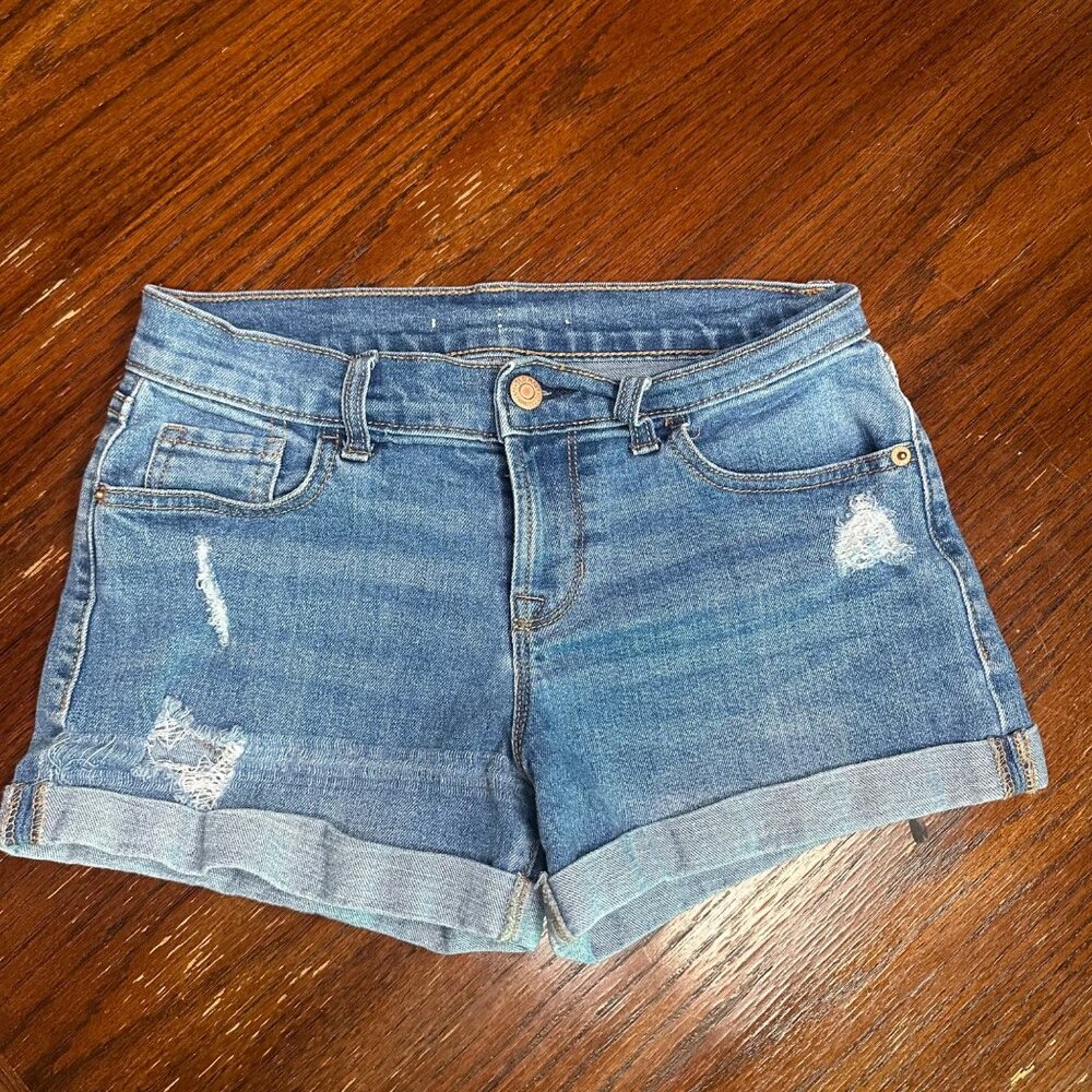 Old Navy Cuffed Denim Jort Light Blue Jean Shorts Size 0 - Picture 1 of 10